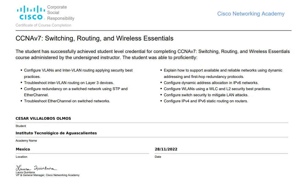 CCNAv7: Switching, Routing, and Wireless Essentials